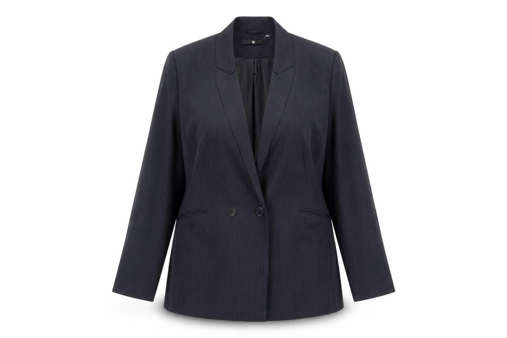Very Women's Black Pinstripe Suit Jacket Size 16