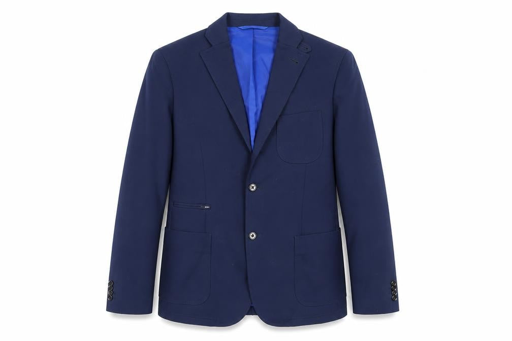 J.Lindeberg Men's Blue Slim Blazer 40R- Stylish & Modern