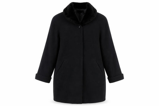 Marks & Spencer Women's Black Wool Coat Size 12 Formal