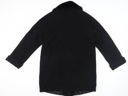 Marks & Spencer Women's Black Wool Coat Size 12 Formal