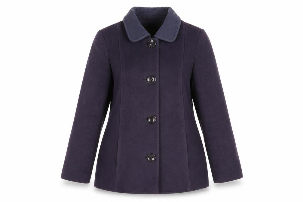Viyella Women's Purple Wool Blend Coat, Size 8, Classic Style