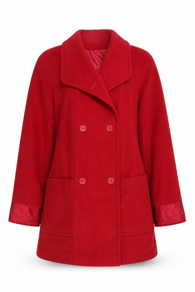 Talbots Women Red Wool Pea Coat, Size 12, Autumn/Winter
