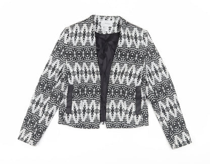 H&M Women's Black Geometric Blazer Size 12