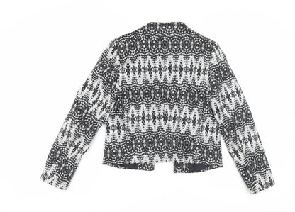 H&M Women's Black Geometric Blazer Size 12