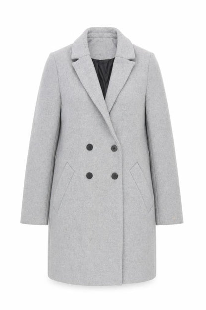 TRF Outerwear Women's Grey Wool Blend Pea Coat Size 12