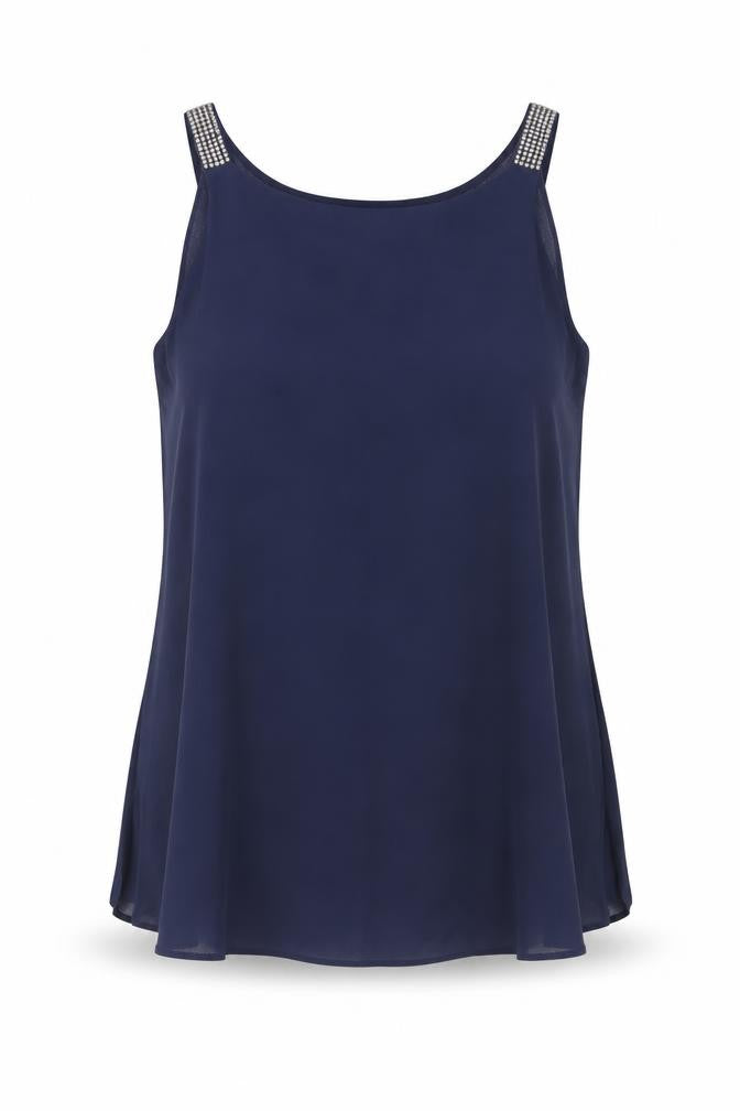 Next Women's Blue Sleeveless Studded Blouse Size 12