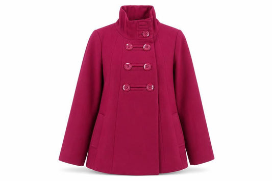 BHS Women’s Pink Pea Coat - Size 10, Lined, Buttoned