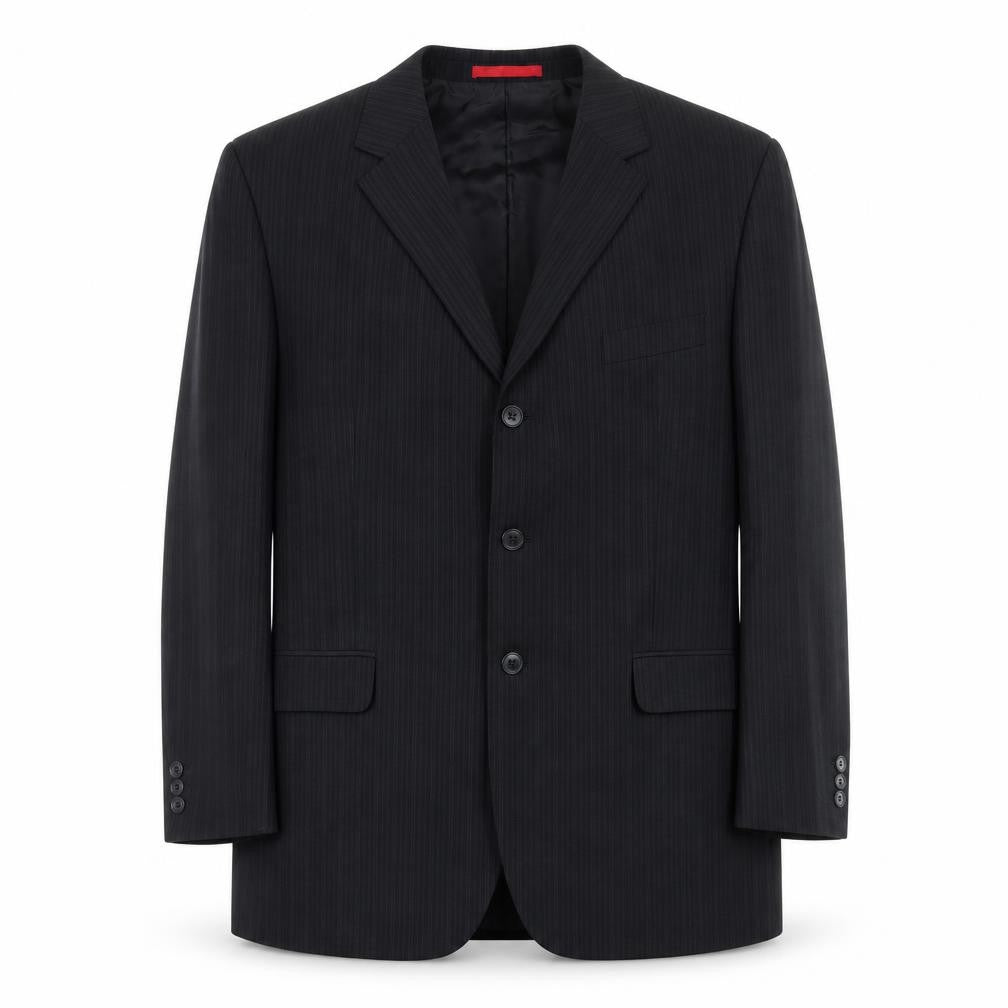 Burton Men's Black Pinstripe Blazer, Size 44R, Regular Fit
