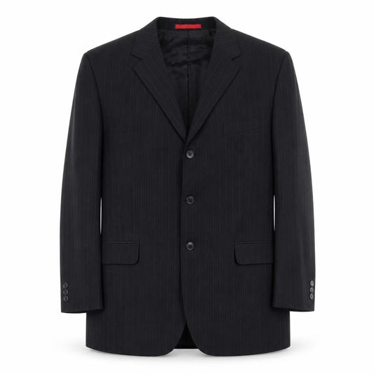 Burton Men's Black Pinstripe Blazer, Size 44R, Regular Fit