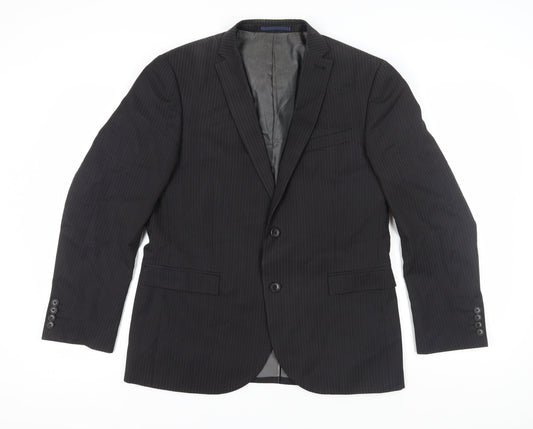 Next Men's Black Striped Blazer 42S