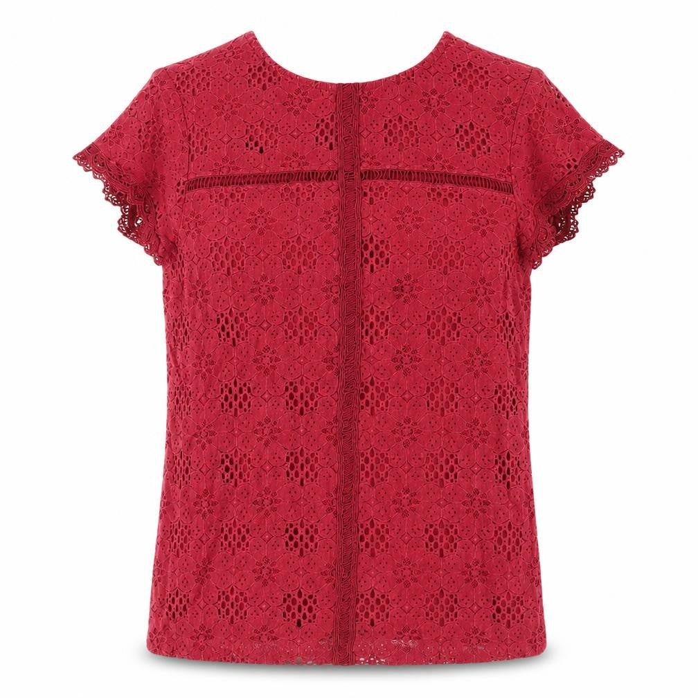Dorothy Perkins Red Lace Blouse, Size 12, Women's