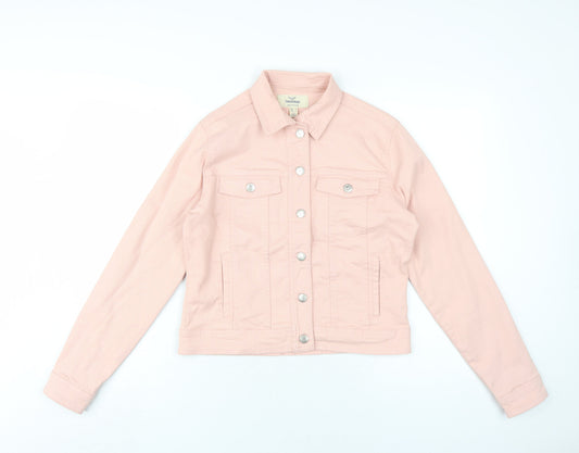 Threadbare Women's Pink Cropped Jacket Size 8 Casual Spring