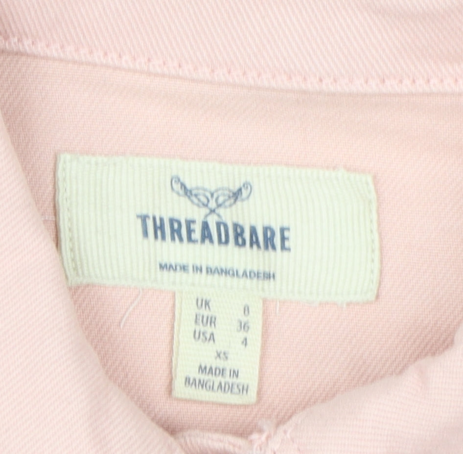 Threadbare Women's Pink Cropped Jacket Size 8 Casual Spring
