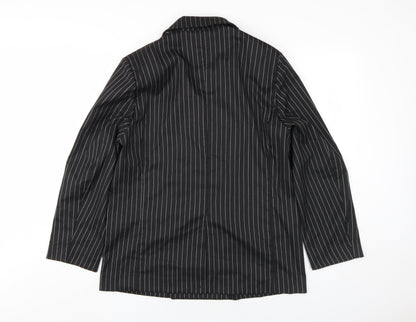H&M Women's Black Pinstripe Suit Jacket Size 10