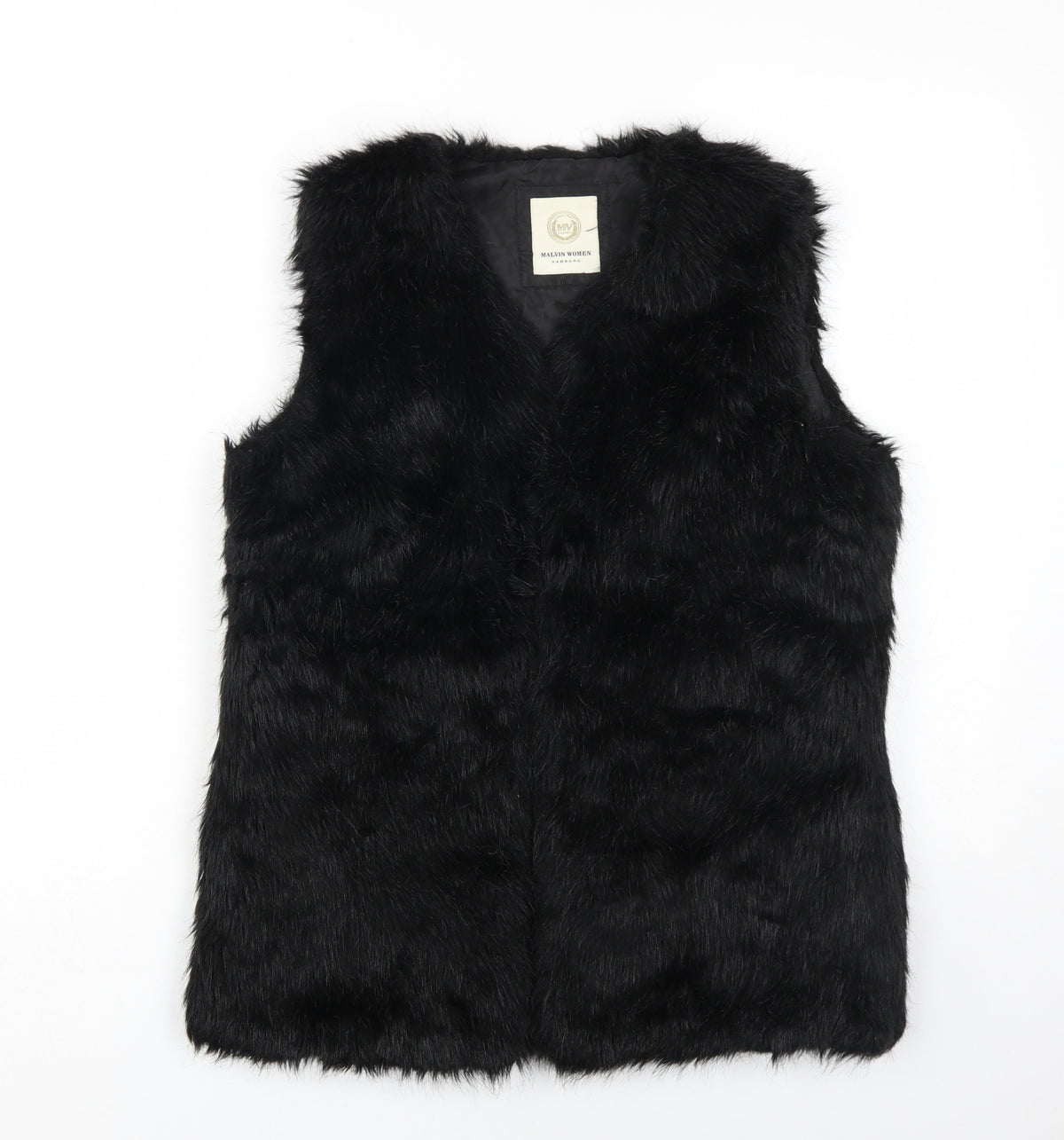 Malvin Women Black Gilet Size 10 Casual Sleeveless
