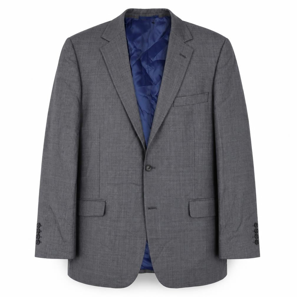 Austin Reed Men's Grey Wool Blazer, Size 44R, Two-Button Classic Style