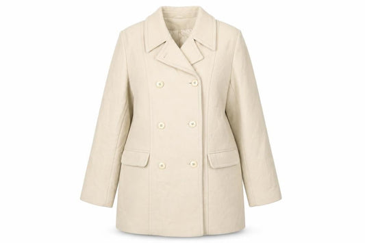 BHS Women's Beige Wool Blend Pea Coat Size 14