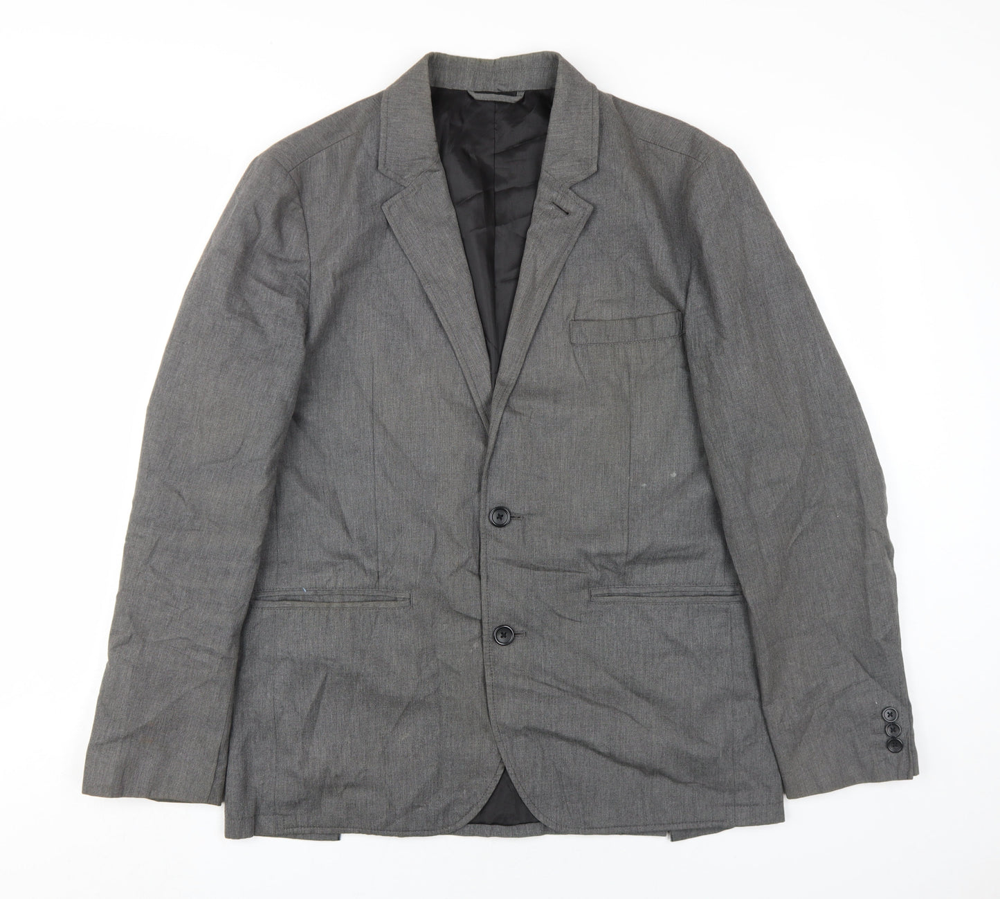 Gap Men's Grey Single-Breasted Blazer, Size M