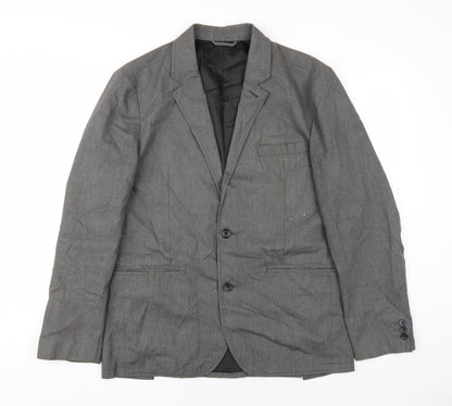 Gap Men's Grey Single-Breasted Blazer, Size M