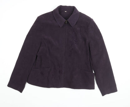Style by EWM Purple Embroidered Women's Jacket Size 16