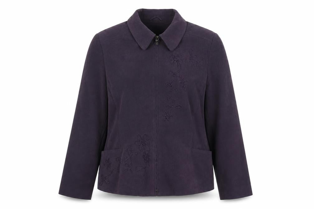 Style by EWM Purple Embroidered Women's Jacket Size 16