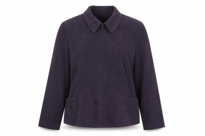 Style by EWM Purple Embroidered Women's Jacket Size 16