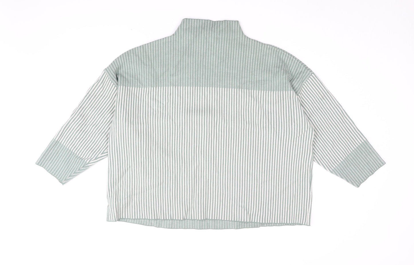 Rachel Zoe Women's Green Striped Pullover Jumper Size 26