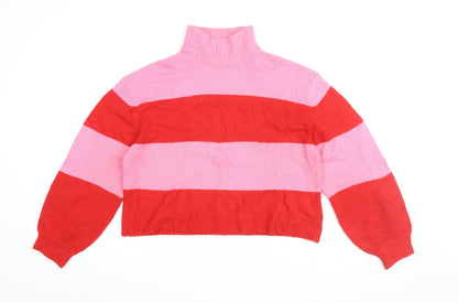Brave Soul Women's Multicolour Striped Pullover Jumper, M