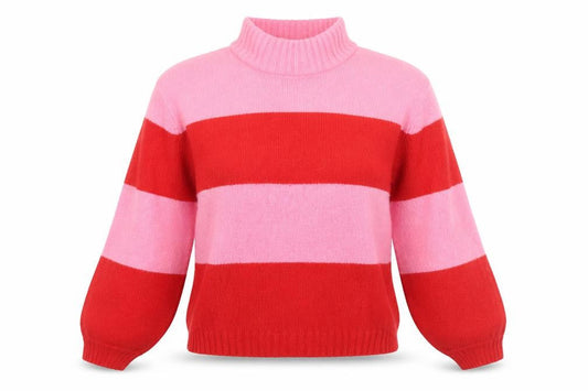 Brave Soul Women's Multicolour Striped Pullover Jumper, M