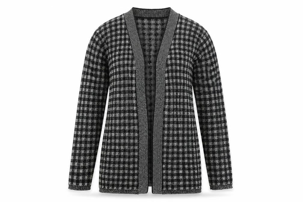 Miss Straven Women's Black Check Cardigan Size 18