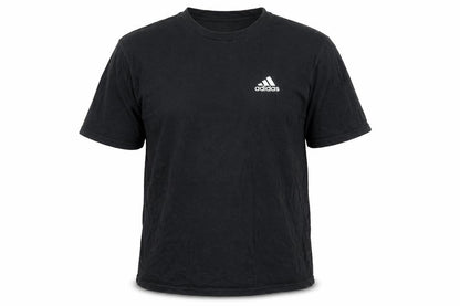Front view of Adidas Men's Black Crew Neck T-Shirt Medium