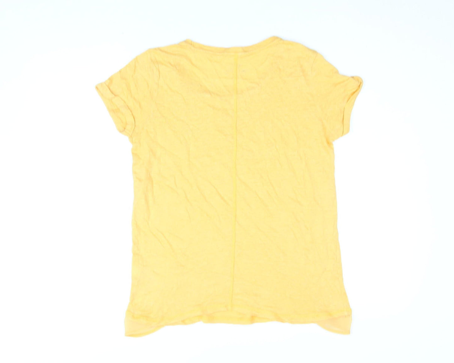 Next Women's Yellow Linen T-Shirt Size 12 Casual Summer