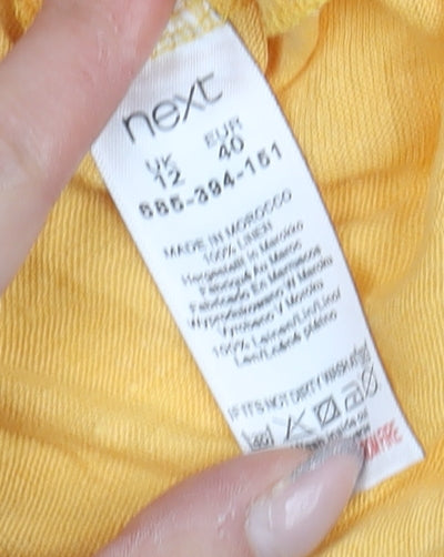 Next Women's Yellow Linen T-Shirt Size 12 Casual Summer