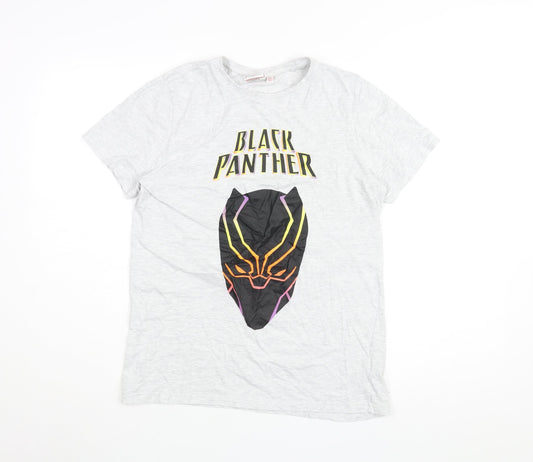 Marvel Unisex Kids Grey Black Panther T-Shirt 13-14 Years