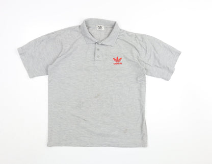 Additional front view of Adidas men’s grey polo shirt m solid casual