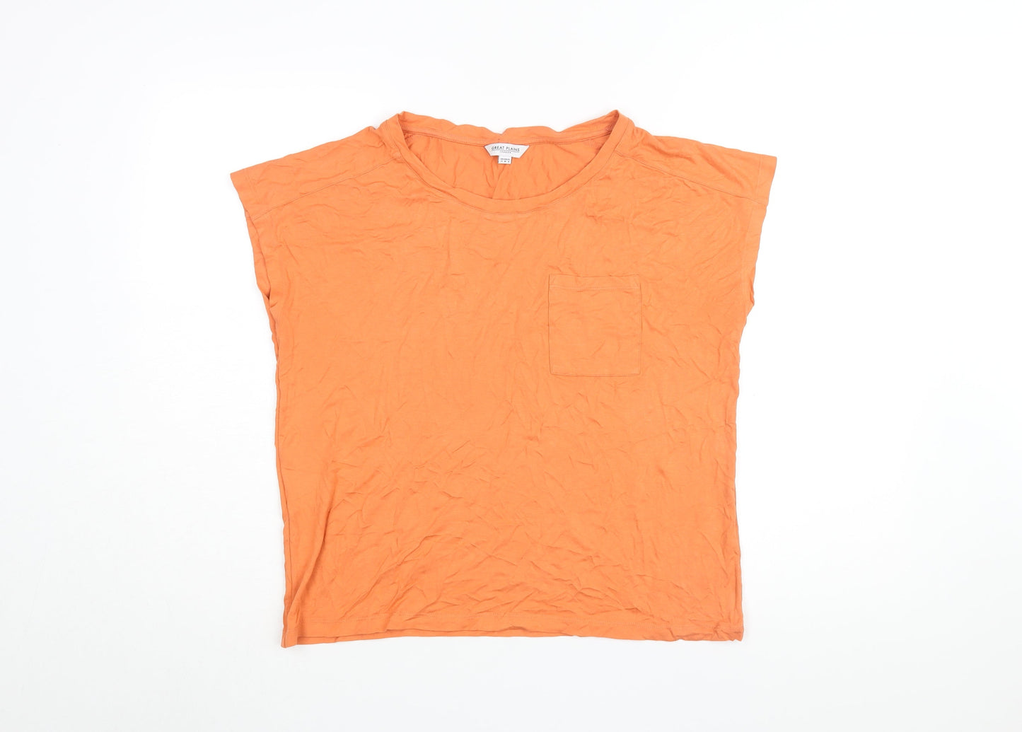 Great Plains Women's Orange Basic T-Shirt Size 12