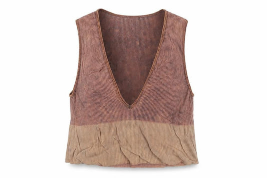 BDG Brown Sleeveless V-Neck Tank Top L