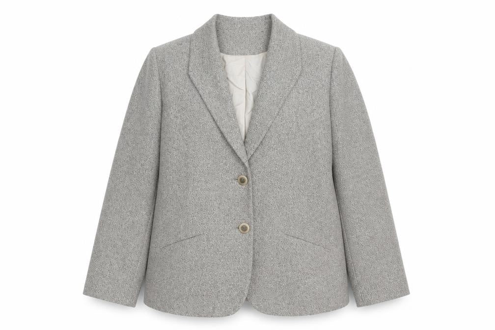 Ann Harvey Women's Grey Blazer Size 16 Two-Button