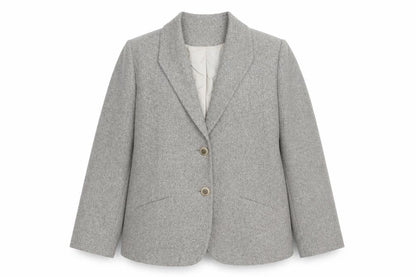 Ann Harvey Women's Grey Blazer Size 16 Two-Button