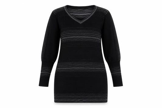 Femme Women's Black Striped Jumper Dress, L