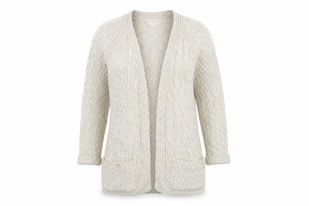 Next Women's Beige Cable-Knit Cardigan Size 10