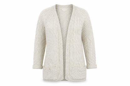 Next Women's Beige Cable-Knit Cardigan Size 10