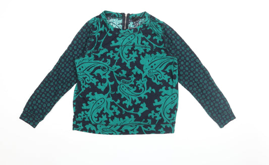 H&M Women's Green Floral Tunic Blouse - Size 10