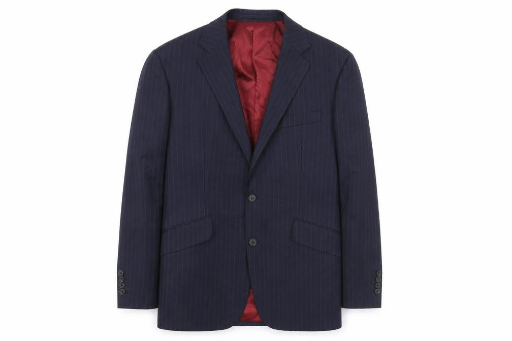 Marks & Spencer Men's Blue Striped Blazer 40R