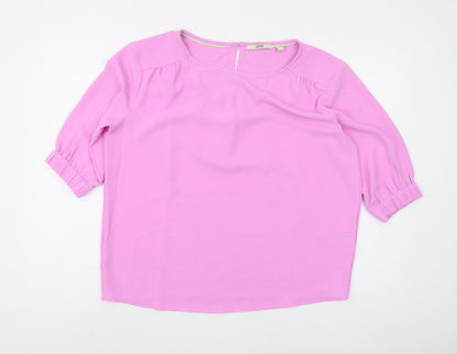 Additional front view of ESPRIT Women's Pink Basic Blouse, size S
