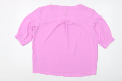 Back view of ESPRIT Women's Pink Basic Blouse, size S