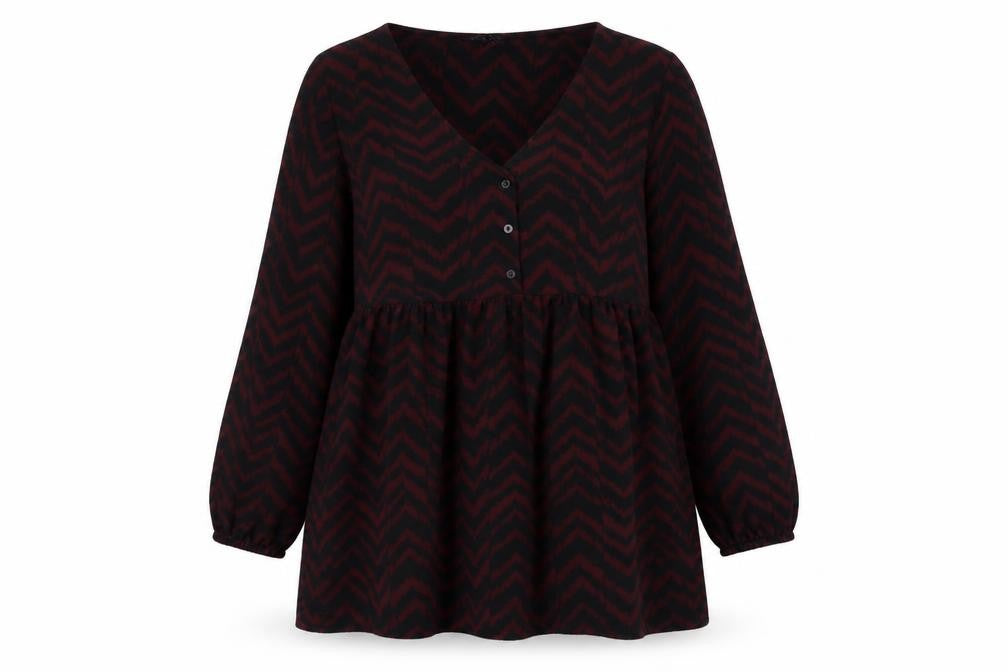 New Look Women's Black V-Neck Tunic Blouse Size 12