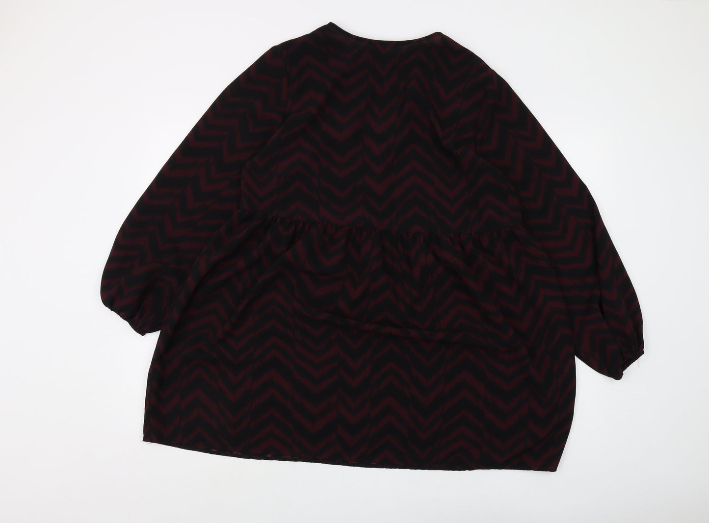 New Look Women's Black V-Neck Tunic Blouse Size 12