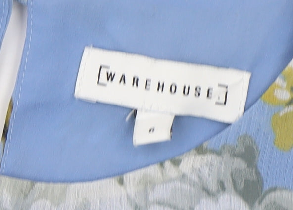 Warehouse Womens Blue Floral Blouse Size 6 New