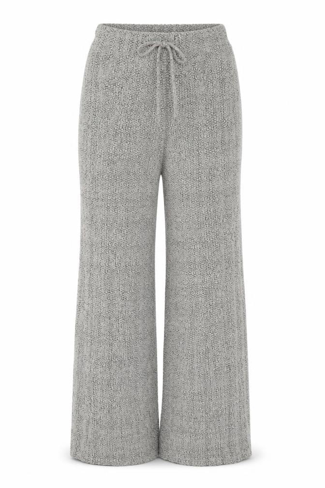Zara Women's Grey Knit Wide-Leg Trousers, Size 8
